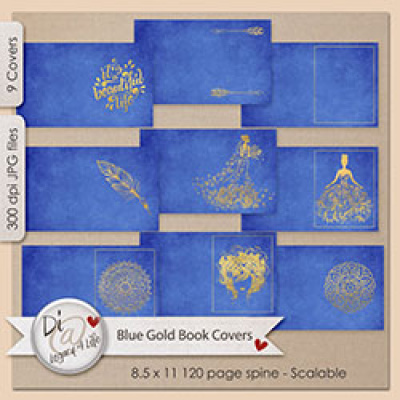 Royal Blue and Gold Book Covers
