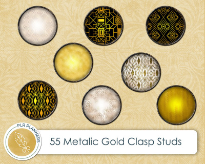 Digital Gold Clasp Studs