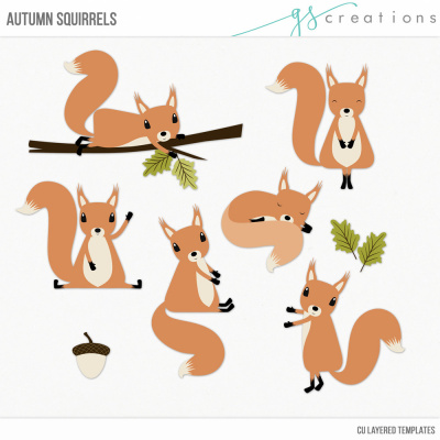 Autumn Squirrels Layered Templates