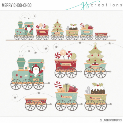 Merry Choo-Choo Layered Templates