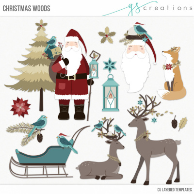Christmas Woods Layered Templates