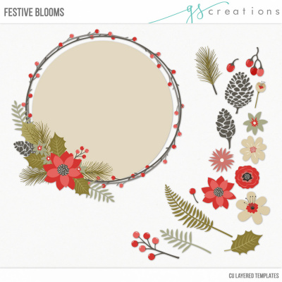 Festive Blooms Layered Templates