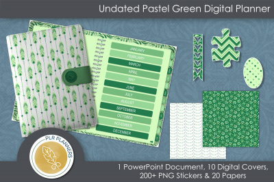 Undated Pastel Green Digital Planner
