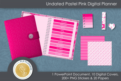 Undated Pastel Pink Digital Planner