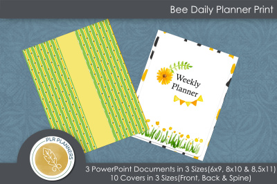 Undated Bee Themed Weekly Planner Print