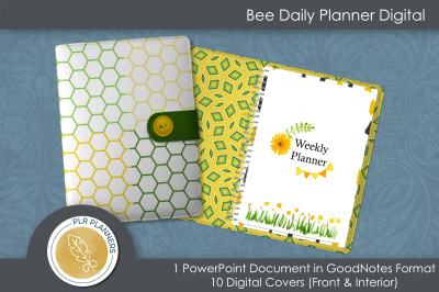 Undated Bee Themed Weekly Planner Digital