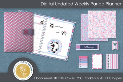Digital Undated Weekly Panda Planner